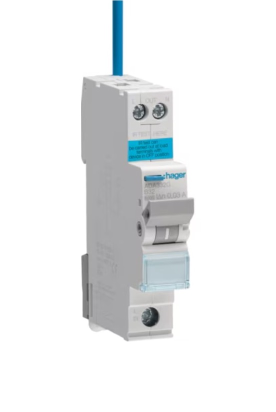 Hager RCBO 32a B curve 6ka ADA332G