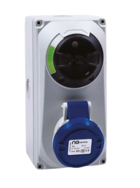 [28PB16K1A1] Ind Blue 16a 230v Sw Skt Fem PM16/454126LW/16104