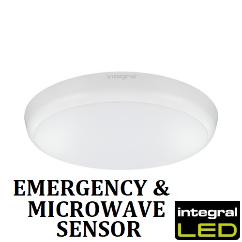 [29CDi.🅴🅢ILBHC013] Emergercy+Sensor Drum 18w Slim IP54 Maintained 3Y intG