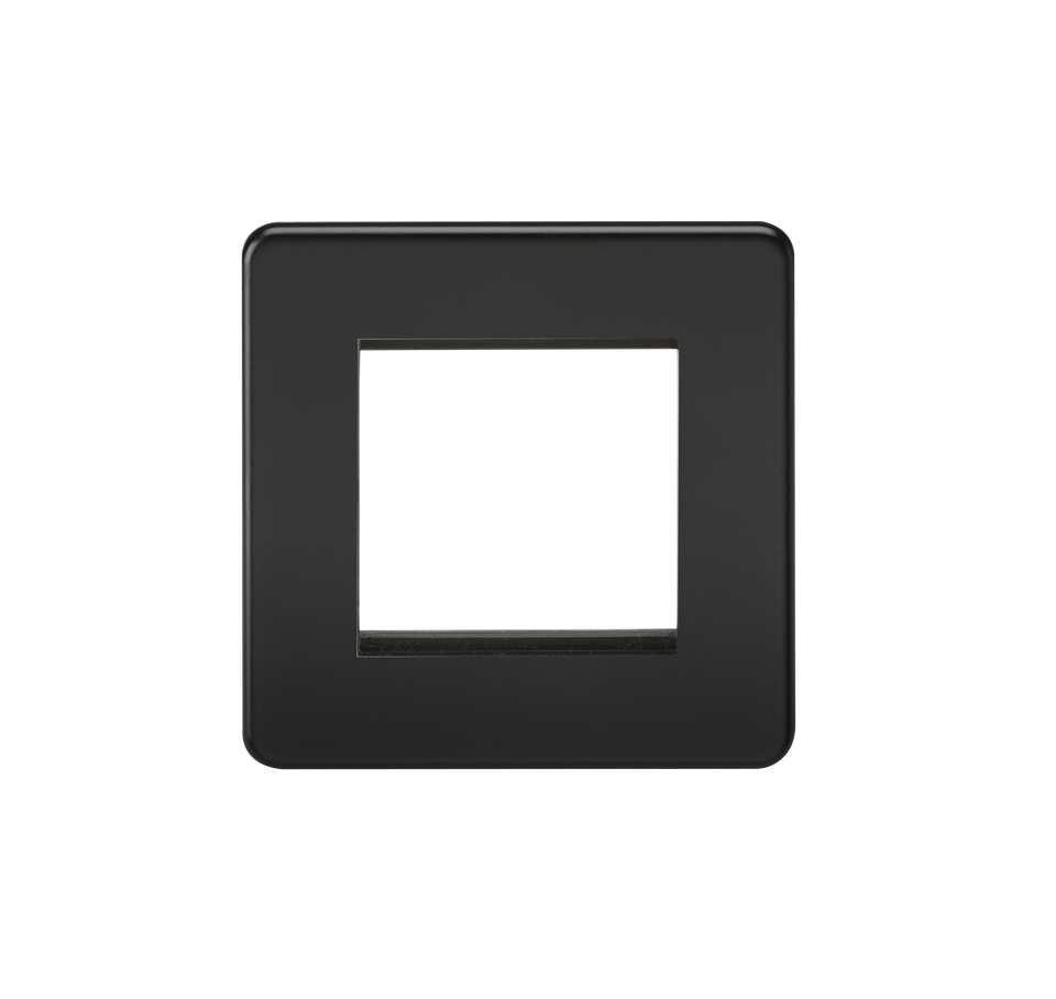 ML ScrLess BLk.Matt Media 1g 2Module Plate SF2GMB