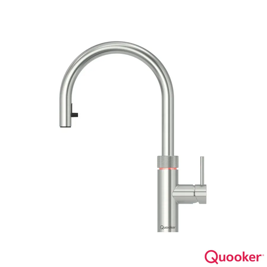 [34Q3.FLEX3.SS] Quooker Tap *3In1* Round Stainless Steel Flex PullOut -Tap + PRO3-EQ B tank