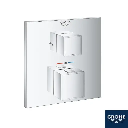 [425Gr.24154] Cube Thermo 2way Trim Set Shower