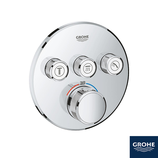 Smart Therm 3Way Round Trim ◭Chrome 