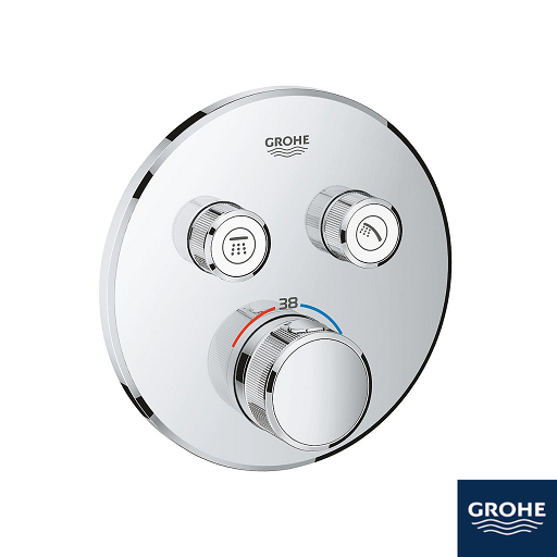 Smart Therm 2Way Round Trim ◭Chrome