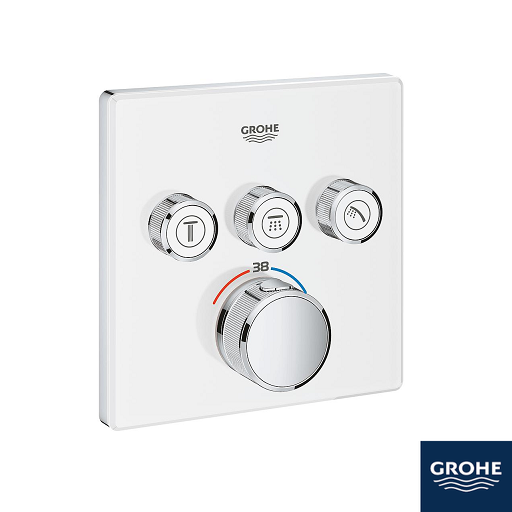 Smart Control Shower Mixer Thermo 3Way Square GLASS