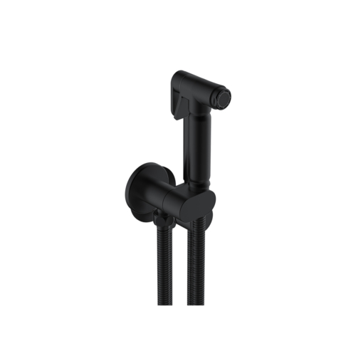Douche Outlet+Shut off/Hose Kit Matt Black