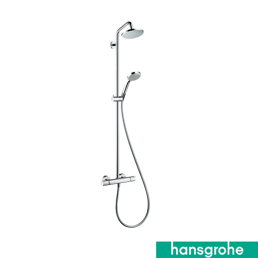 Pulsify S Puro Showerpipe 260 1jet with Ecostat Fine and hand shower 3jet