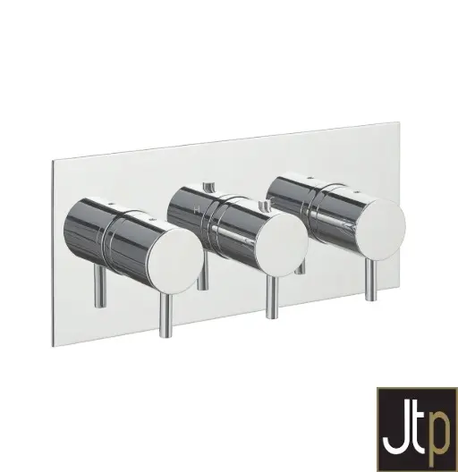 [425Jt.15692A] Florence 3Way 3Handle Therm Mixer Horiz ◭Chr