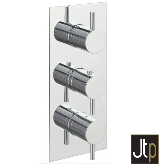 Florence 3Way 3Handle Shower Valve Therm Vertical Chrome