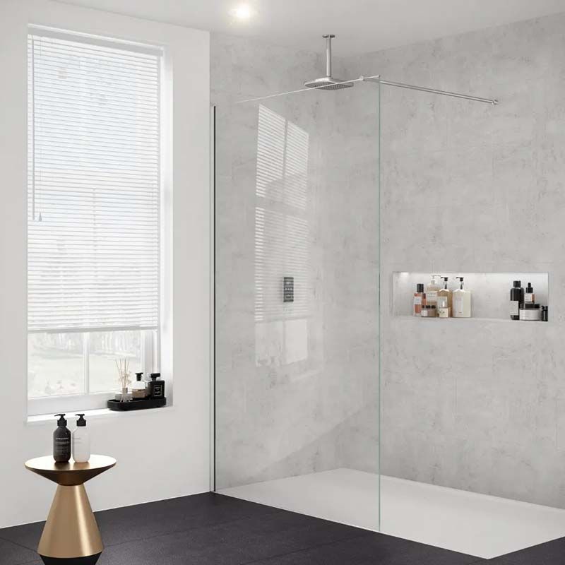 [43J110Mr.8W11] Wetroom Panel 8mm 1100mm(1075-1090) Chr