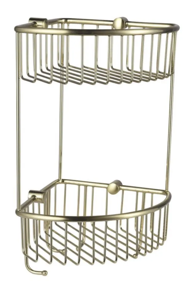 Wire Basket Double Corner BruBrass
