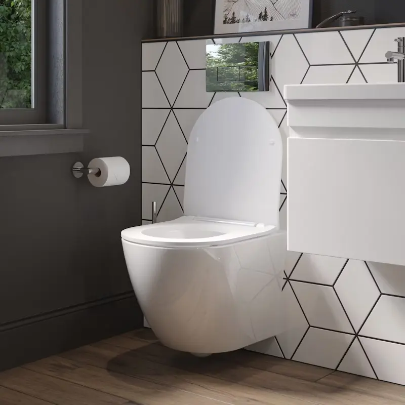 [451Sn.AIRWH02] Air Wall Hung Pan & Soft Slim Seat