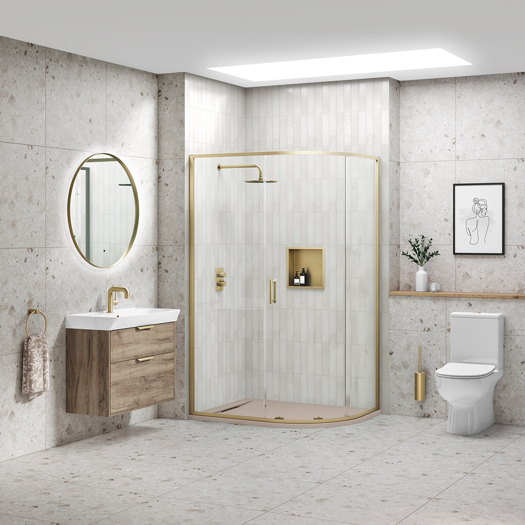 [43Q1081Ml.OT80Q100X80BB] Otto-8 Offset 1000x800 8mm 1Door ◈BruBrass