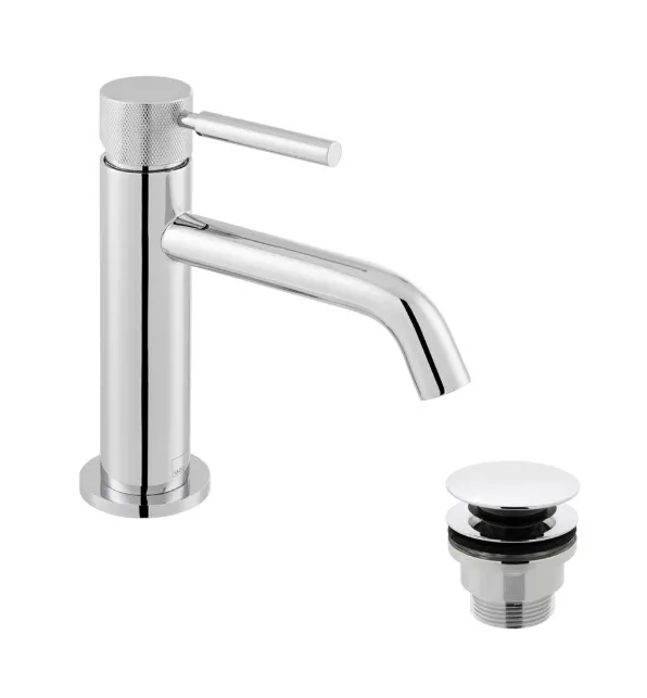 [422Vd.ORI-200/CC-CPK] Accent Basin Mixer Knurled Cp Inc Waste