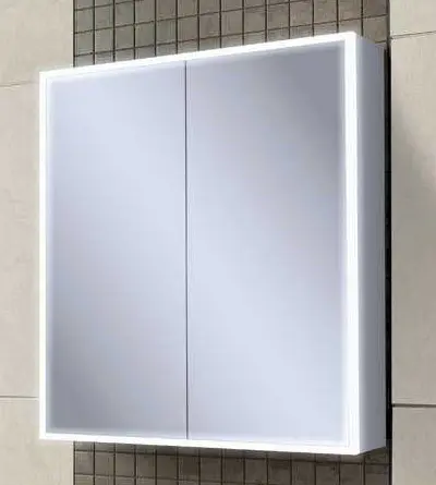 Qubic80 Led Mirror Cabinet 2Dr