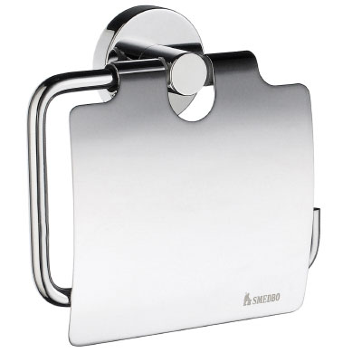 [48Sm.HK3414] Home Toilet Roll Holder With Cover ◭Chrome