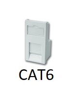 [25MMA.cat6] Euro Module Cat6 RJ45 Network White **Trade**
