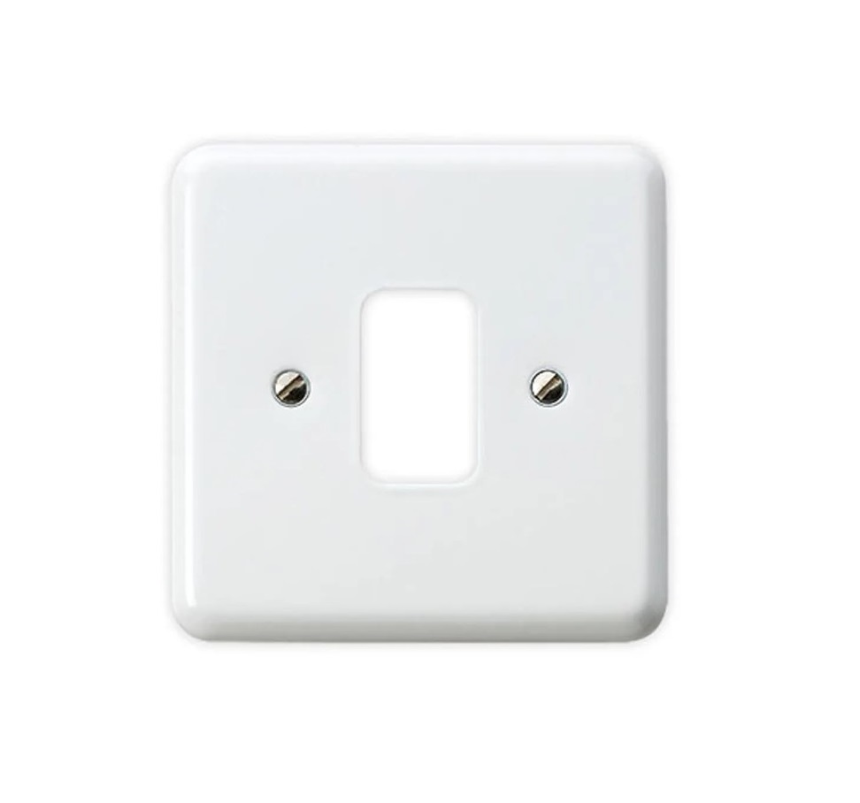1g Cover 1Sp Grid White MetalClad MK K3491WHI (TO CLEAR)