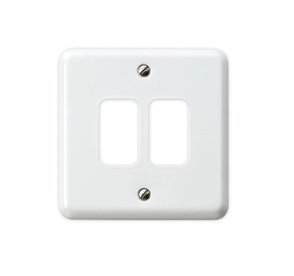 [25MCMKGA.1x2] 1g Cover 2Sp Grid White MetalClad MK K3492WHI (TO CLEAR)