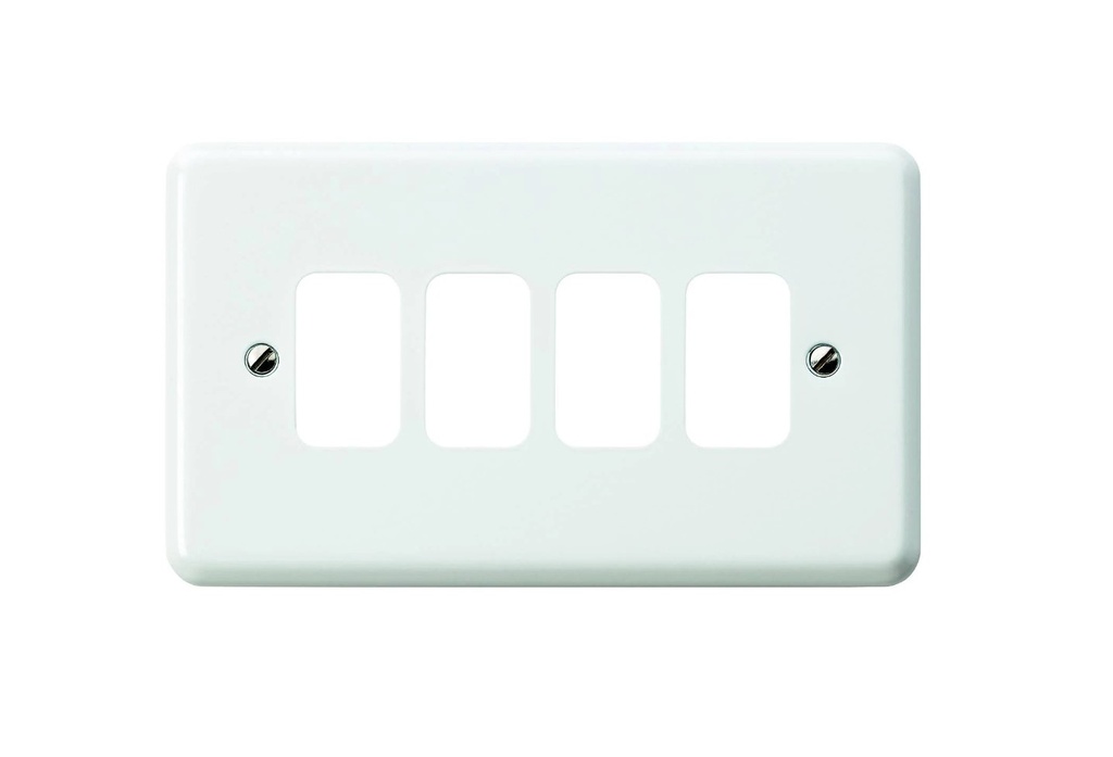 [25MCMKGA.1x4] 2g Cover 4Sp Grid White MetalClad MK K3494WHI 