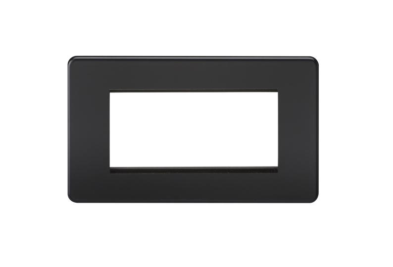 ML ScrLess BLk.Matt Media 2g 4Module Plate SF4GMB