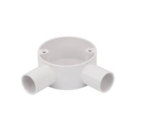 [22RW25X2L] Conduit Box 2w 90d 25mm WH