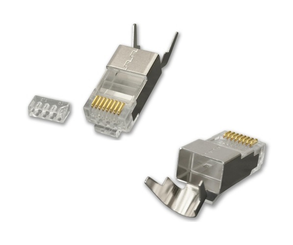 [25MMC.RJC6APL/SH-PK10] RJ45 Cat6a / 7 Plug PK10 Metal LC6A130-10 1.3mm/1.45mm