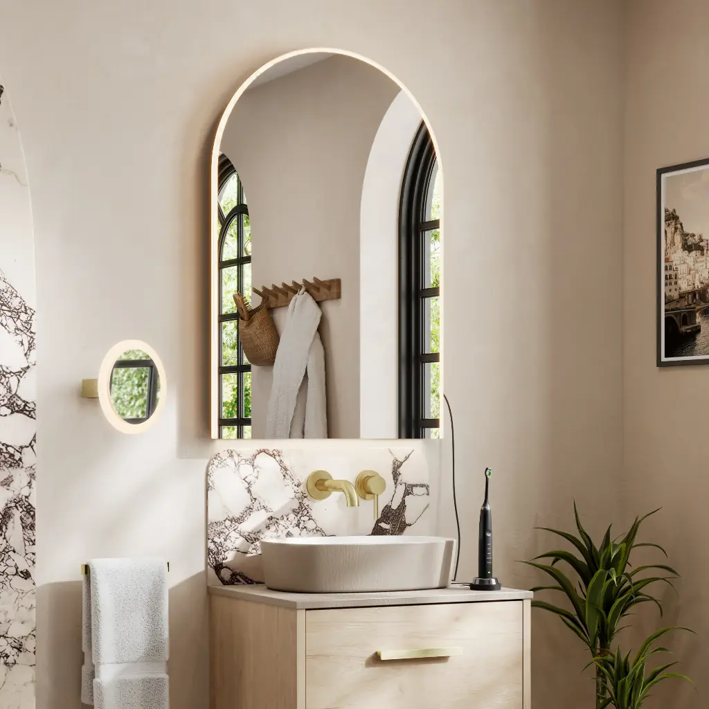 [47Hb.56300] Alba50 50x80 Led Mirror Brushed Brass