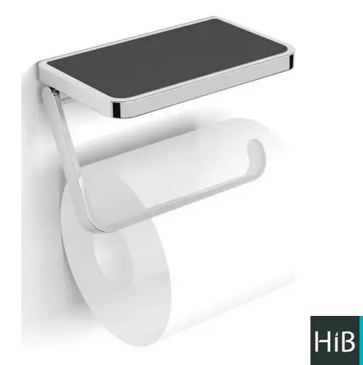 Toilet Roll Holder + Shelf Chrome