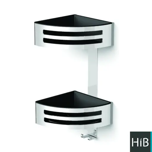 Double Corner Basket BlkTray