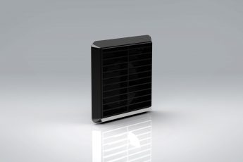 Duct4 100 Louvred Fix Grille Black (Flyscreen)