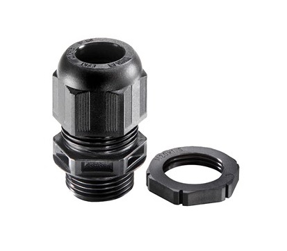 [24GM20b-pk10] Gland Pack+Nut 20mm IP68 Bk M20 Pk10