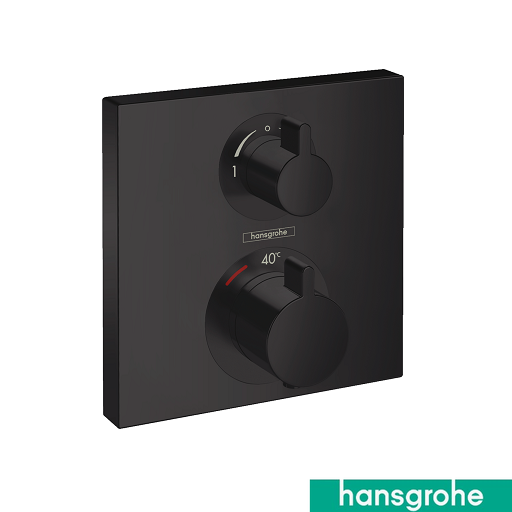 Ecostat Shower Mixer Thermo 2Way Square Matt Black