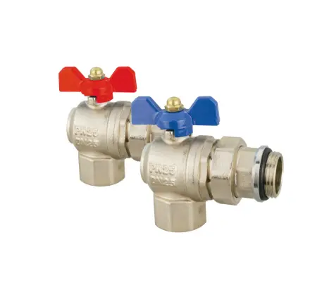 [11BB286nBm.ANGLE] Butterfly Valve 1"Mi x1"Fi Pair ANGLE 6064R006