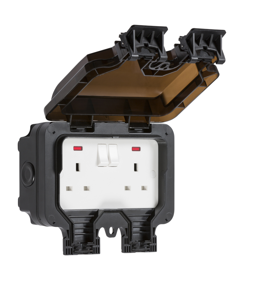 [25WP6.32ML(wp22)] Socket 2g IP66 Black OP9N MLa