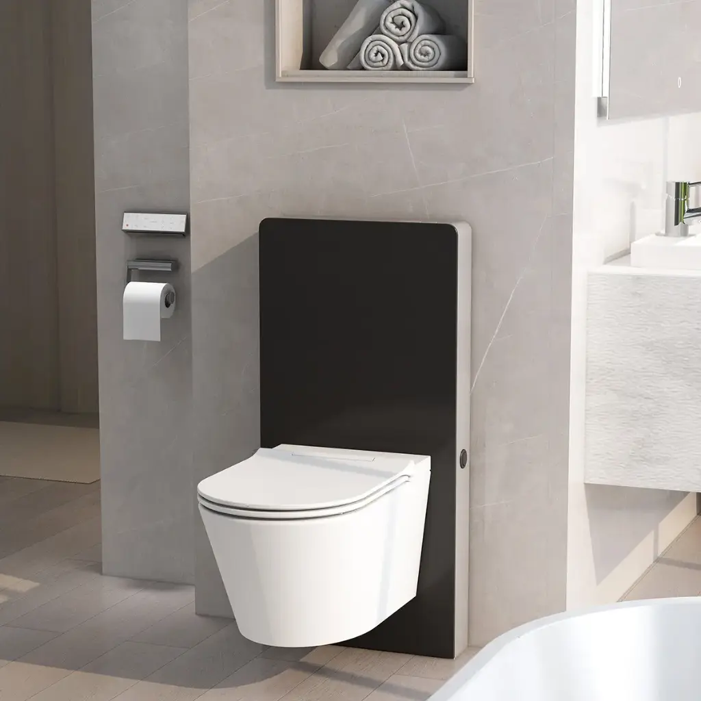 [451Cv.FE322-34CB00E-0012] Free Wall Hung Pan Rimless**Backwash With Mixer**