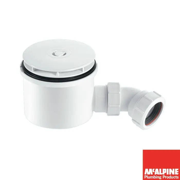 [413TMc.ST90WH10HP2] Shower Waste/Trap Large Dome HiFlo xWhitex