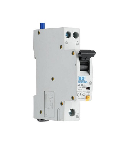 BG RCBO 6A 30ma C curve 6ka ▢CUCRC06A-01