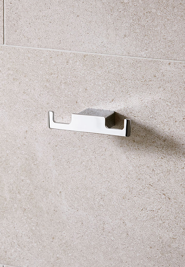 [48Mi.8412C] Miami Chrome Robe Hook Double⫒