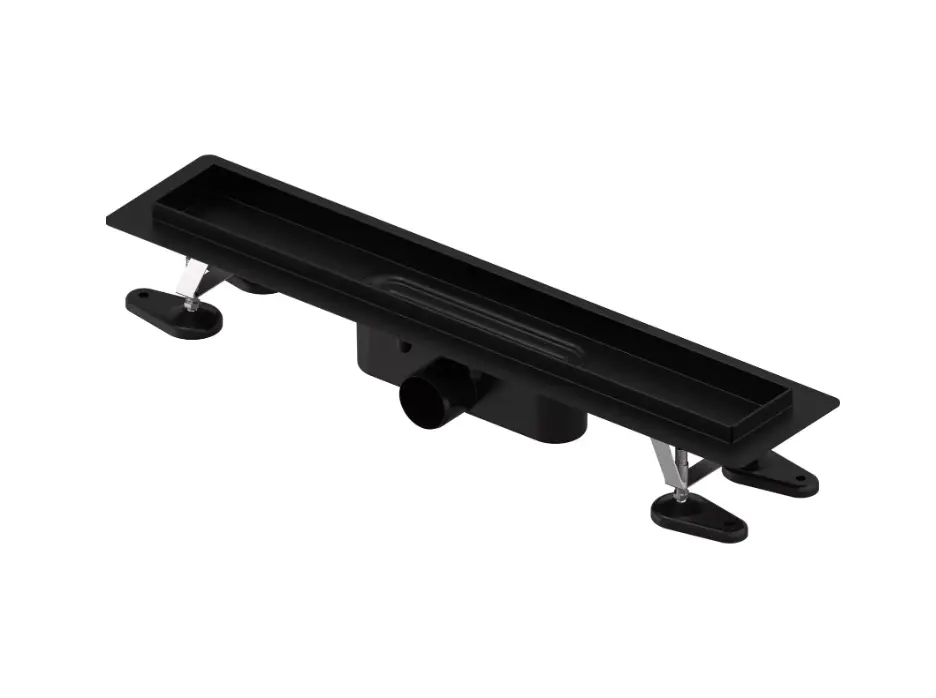 [432WCa.90BBlk] Adorah Wetroom Linear 90cm BLACK-Base+Trap