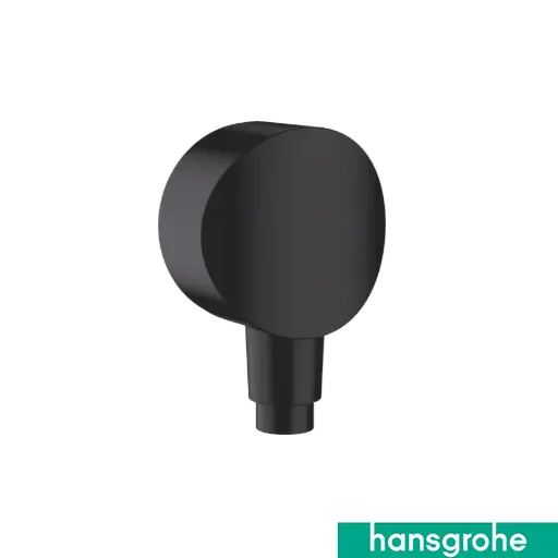 Wall Outlet Elbow Round Black Matt