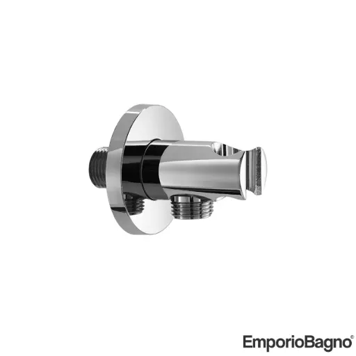 Shower Outlet Elbow-Holder Round ◭Chr