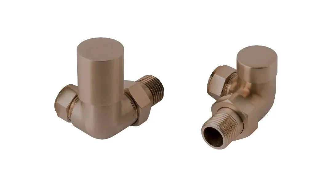 Vos Rad Valve Corner Pair Brushed Bronze