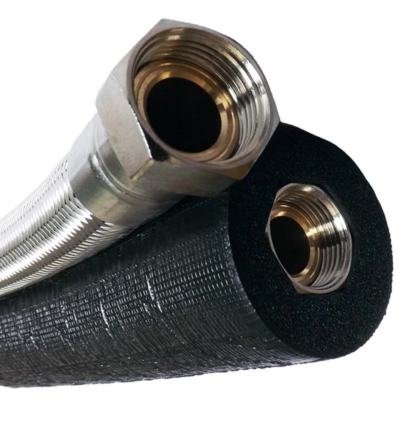 [16HH075] HP Insulated Flexi hose Straight 28mm x 1"F x 750mm Pair