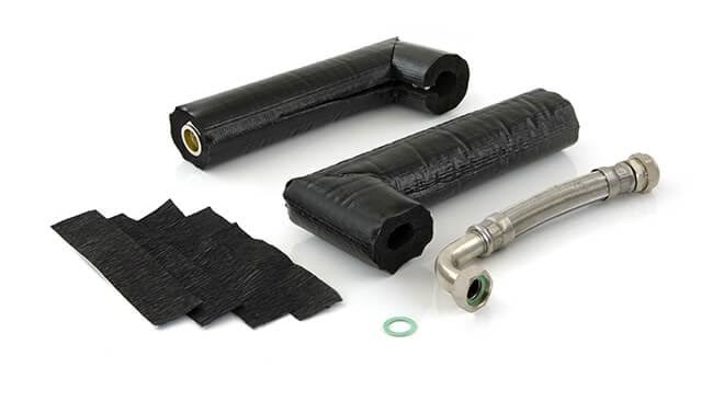 HP Insulated Flexi hose Angle 28mm x 1"F x 300mm Pair