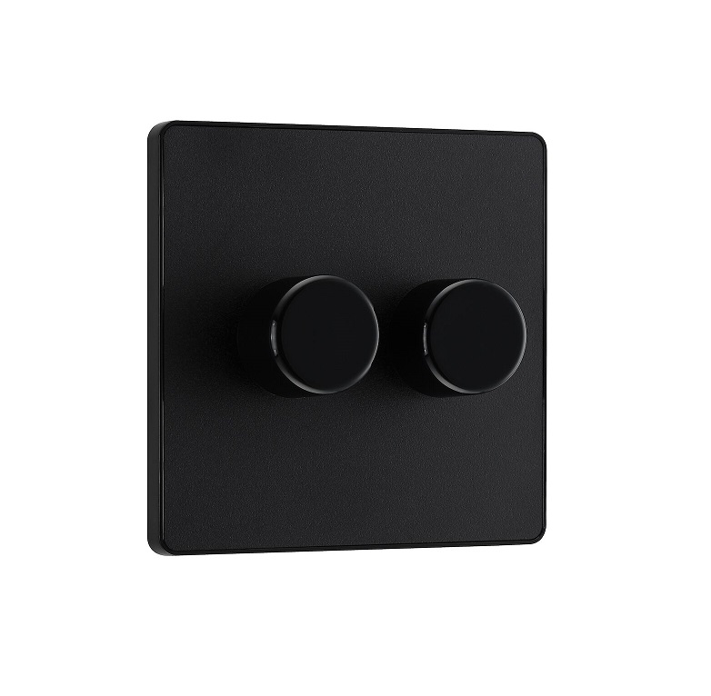 [25BVMB.02] Evolve Dimmer 2g 5-100w LED Matt BLk PCDMB82B-01