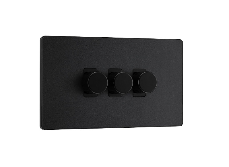 [25BVMB.03] Evolve Dimmer 3g LED 5-100w Matt Black 	 PCDMB83B-01