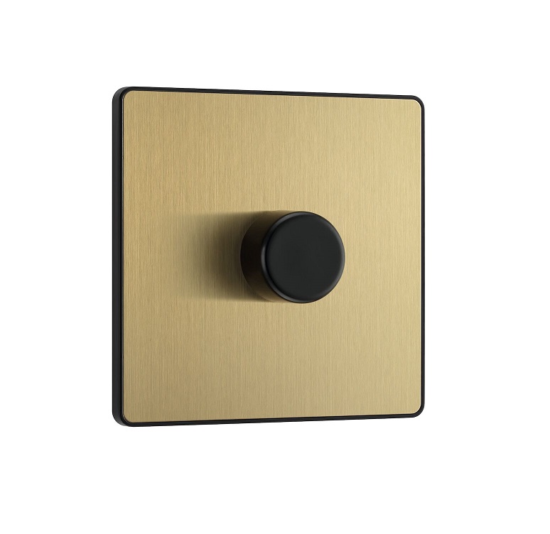 [25BVSBr.01] Evolve Dimmer 1g LED 5-100w SatinBrass PCDSB81B-01