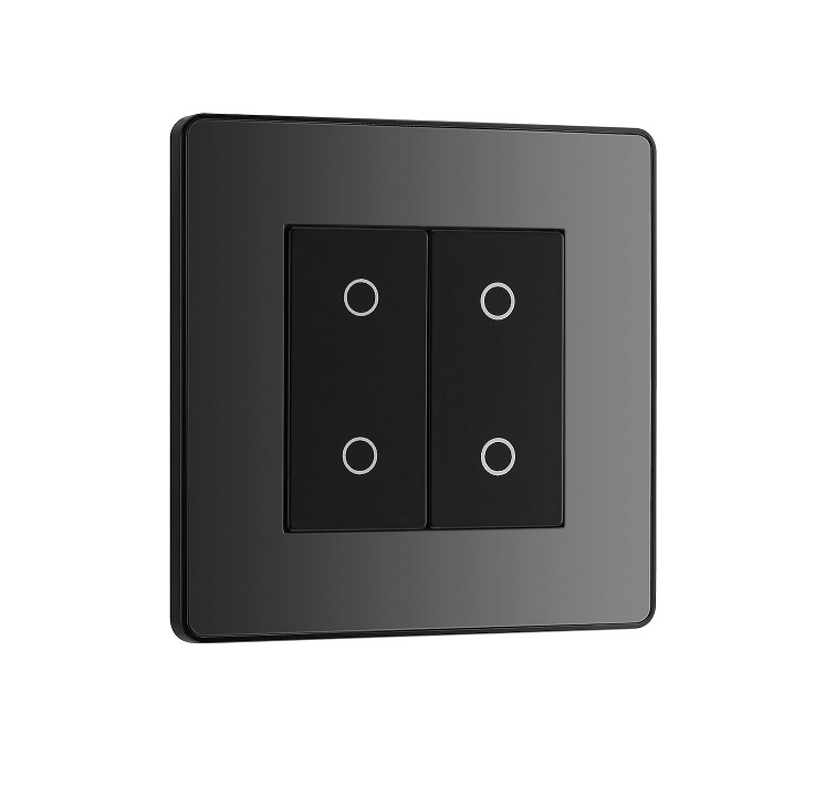 Evolve Touch Dimmer 2g Slave/Sec Led100w BlackChrome BCTDS2B