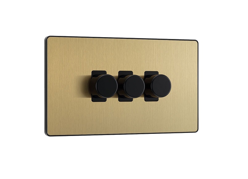 [25BVSBr.03] Evolve Dimmer 3g LED 5-100w SatinBrass PCDSB83B-01